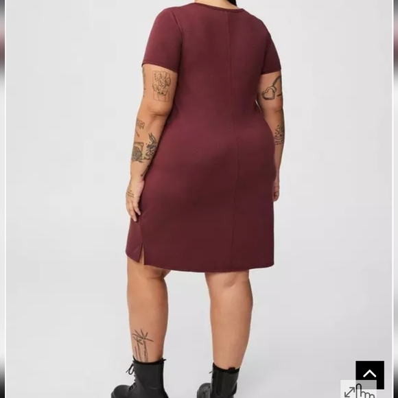 Torrid Burgundy Lace-Up Mini Dress - Picture 2 of 10